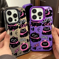 Hand Drawn Scarf Black Cat Phone Case Compatible for IPhone 15 13 11 14 12 Pro Max X XS MAX 7/8 Plus Se2020 Fashion Shockproof Artistic Case