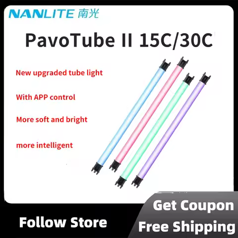 Nanlite PavoTube II 15C / 30C Tube Light 2700-7500K RGB LED Lighting with App Controlfor Live Photo 
