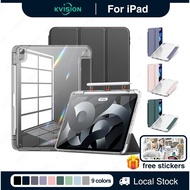 KVISION for iPad Case 10th 9th 8th Gen 7th Air 5 4 3 Pro 11 12.9 Mini6 Case with Pencil Holder Clear
