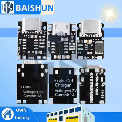 Mini lithium battery charging module 1A/1.2a charging board TP4056 module 18650 charger MICRO TYPE-C