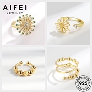 AIFEI JEWELRY Moissanite Diamond Original Gold Women Adjustable Cincin Silver Fashion Perempuan Ring 925 M119