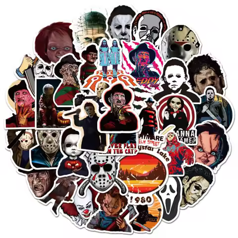 50PCS Black Friday Thriller Horror Character Graffiti Laptop Luggage Skateboard Guitar Waterproof St