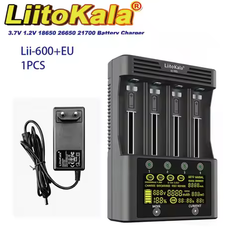 LiitoKala Lii-600 Lii-PD4 Lii-PD2 Lii-500 Lii-S8 LCD Battery Charger For 21700 18650 18350 26650 226