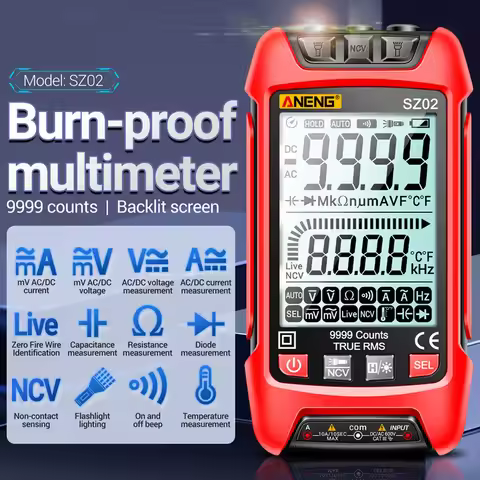 ANENG SZ01/SZ02 Diode Tester Professional Digital Multimeter True RMS Smart AC/DC Current Voltage Au