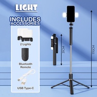 3 In 1 Phone Selfie Stick Tripod 170cm Extendable Bluetooth Remote Photography Tongkat Swafoto 自拍杆