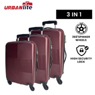 UrbanLite Ray (3-IN-1) 20 + 24 + 28inch Bundle Set Luggage - 360° Spinner Wheels | ABS Hard Case