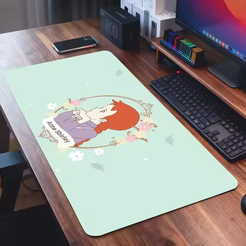 Cartoon A-Anne Of G-Green Gables Mouse Pad Square Office Gaming Desk Mat Waterproof Non-Slip Rubber 