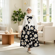 CARLINA Gamis Anak Perempuan Rompi Putih Dress Bunga