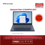Lenovo IDEAPAD SLIM 3 15.3" Laptop | R7-7735H| 16GB| 512GB| AMD RADEON| W11H| MS OFFICE H&S+BAG| 83K