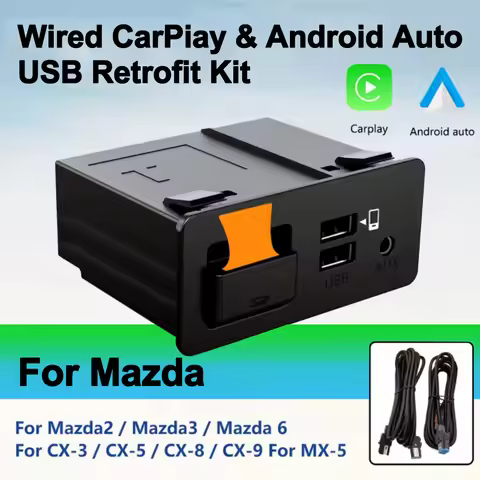 Upgrade P2 Apple CarPlay Android Auto USB Adapter Hub OEM Retrofit For Mazda 2 3 6 CX30 CX5 CX8 CX9 