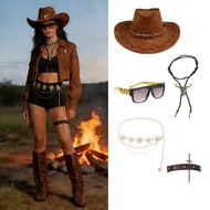 Western Cowboy Style Hot Girl Wear Combination Suit Cowboy Hat Necklace Waist Chain Leg Decoration P