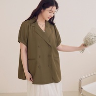 Ob Design Women Korean Lightweight Long Button Blazer Jacket Plus Size