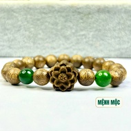 Simple lotus agarwood bracelet with 5 five elements stone colors, single agarwood bracelet for men a