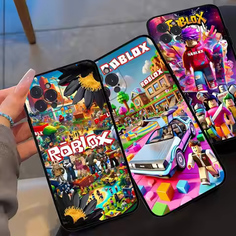 Popular Game R-Robloxs Black Soft Phone Case For IPhone 16 15 14 13 11 12 17 Pro Max Mini Plus