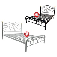 QUEEN SIZE METAL BED FRAME IN WHITE / BLACK / SILVER COLOUR BEDFRAME (ASSEMBLY INCLUDED)