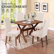 【In stock and Fast Shipping】4/6/8/10 pieces Dining Chair Cover Set Colourful Elastic sarung kerusi m