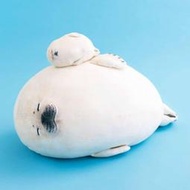 【現貨秒出】FELISSIMO×YOU+MORE 滾圓軟Q 花斑海豹 收納包 大抱枕♡萌獸動物園♡