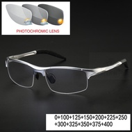 NEW Aluminum Magnesium Sports Style Progressive Reading Glasses Business Men Sun Photochromic Readin