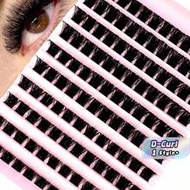 8-16mm D-Curl 3D Fluffy DIY Cluster Lashes Natural Single Root Lashes Makeup Tool Soft Easy Apply La