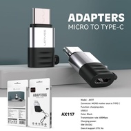OTG Adapters LENYES AX-117 Micro To Type C Charging + Data USB 2.0