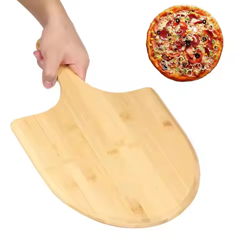 Pizza Peel with Long Handle Bamboo Pizza Spatula Bevelled Pizza Peel Paddle Multifunctional Pizza Tu