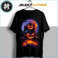 SARA Casual All Saints' Day | Halloween T-Shirt | Scary Pumpkin Head T-Shirt | Co