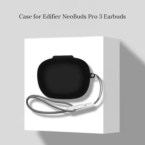 Silicone Case for Edifier NeoBuds Pro 3 Earbuds Shockproof Soft Slim Full Protection Cover with Lany