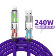 Guugei 4-Trong-1 cáp sạc USB Sạc Nhanh Max 240W IOS Loại C Hợp Kim Nhôm 240W Thích Hợp Cho iPhone 16