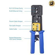 RJ45 Crimper, Crimping tool for Passthrough/ Passthru RJ45 Connector Network Cable Crimping Tool