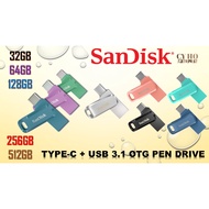 Sandisk Ultra Dual Drive Type-C OTG USB 3.1 Type C Pendrive 16GB/32GB/64GB/128GB/256GB/512GB