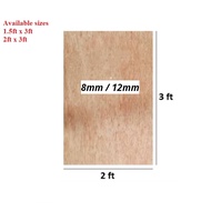[2ft x3ft] Papan Plywood / Solid Plywood 8mm 12mm