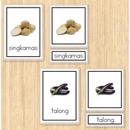 VEGETABLES in the PHILIPPINES - Bahay Kubo Gulay - Montessori Three-Part Cards / Nomenclature Cards