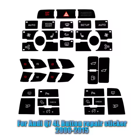 For Audi Q7 Button Repair Stickers 2006 To 2015 For Audi Q7 4L Accessories Interior Tuning Vinyl Dec
