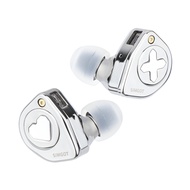 SIMGOT EW300 1DD+1Planar+1PZT Hybrid Driver IEM HIFI Earphones with Detachable Nozzles Silver-Plated