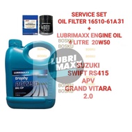 (16510-61A31 Oil Filter +Lubrimaxx 20W50-4L Engine Oil) SUZUKI SWIFT RS415 APV GRAND VITARA 2.0