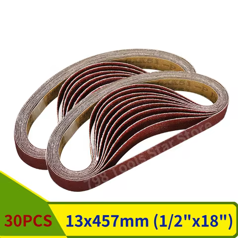 30PCS 13*457mm Sanding Belts 40-1000 1/2x18 Inch Abrasive Sanding Band For Wood Soft Metal Gap Weldi