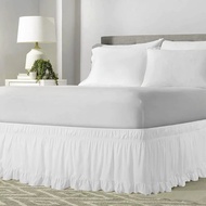 ผ้าคลุมเตียงแบบยืดหยุ่นไม่มีผ้าระบายขอบเตียงย่นโรงแรมคู่กับครอบครัว/เตียงเต็ม/เตียงราชา/เตียงราชา