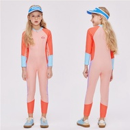 [Toronto1]  Girls Swimsuits Children Fashion Long-sleeved One-piece Costume  Kids Summer Pool Swimmi