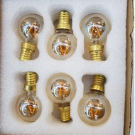 G40S Gold LED Bulb E14 1W 220V – Warm Decorative Light Bulbs (6-Pack)