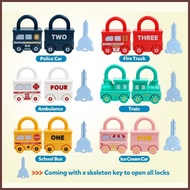 Car Key Matching Lock Toy Montessori Toys Number 0-6 Vehicle Matching by WISHLAND