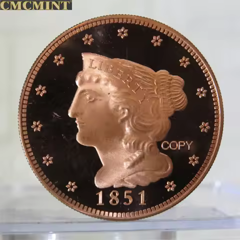 Old Copper Coins 1 Oz 999 Copper 1851 Braided Hair One Cent Round Challenge Coin