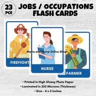 JOBS FLASH CARDS • Laminated Occupations/Jobs Flashcards • Educational Flashcards for Kids Toddlers