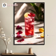 Paintings of tea shops, juice shops, coffee shops, decorative paintings for lemon tea shops, canvas 