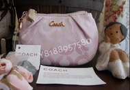 全新真品 Coach 42455 淺粉紅色大C織布悠遊卡證件零錢包