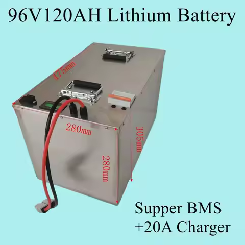 26S waterproof 96v 120Ah li ion Rechargeable battery for 9600W 19KW Excavatorvehicle RV AGV Forklift