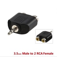 CONVERTER JACK MINI AUDIO AUX 3.5MM TO 2 RCA FEMALE / JACK TO RCA CONNECTION