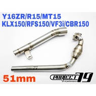 Project79 Manifold Pipe Power Boom FZ150 R15 MT15 R15M RFS KLX150 SYM VF3i Y16ZR Exhaust Benelli 150