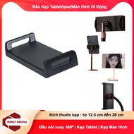 Clamp head, Ipad table clamp for Mobile Screen up to 17 inches 26 cm, Ball Head Connector, 360 Rotat