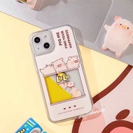 lulu豬 罐頭豬 iPhone Case 公仔 piglet 豬仔 液態 手機殼 電話套 保護殼