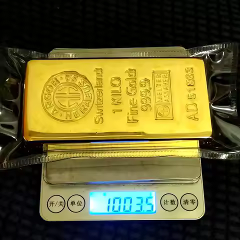 Wholesale 1:1 Copy 1kilo/1000g Switzerland 24k Gold Bar Gold Bullion Replica Swiss Bullion Store Ban